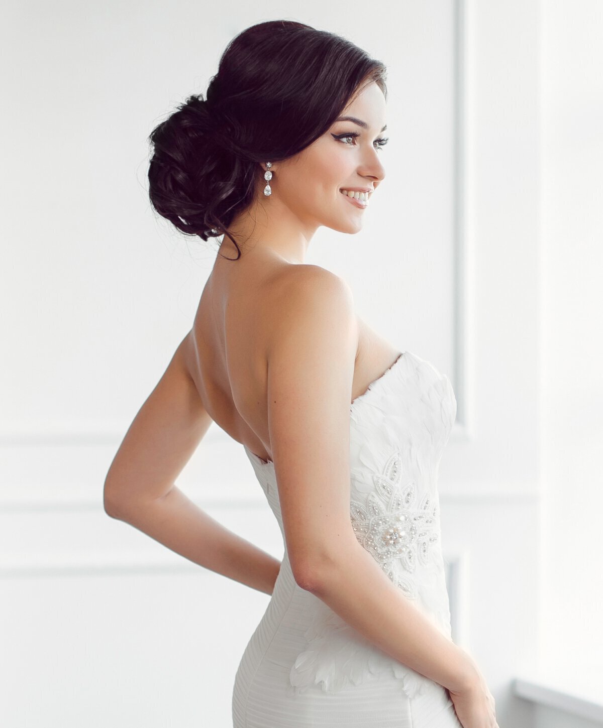 Bride in white dress