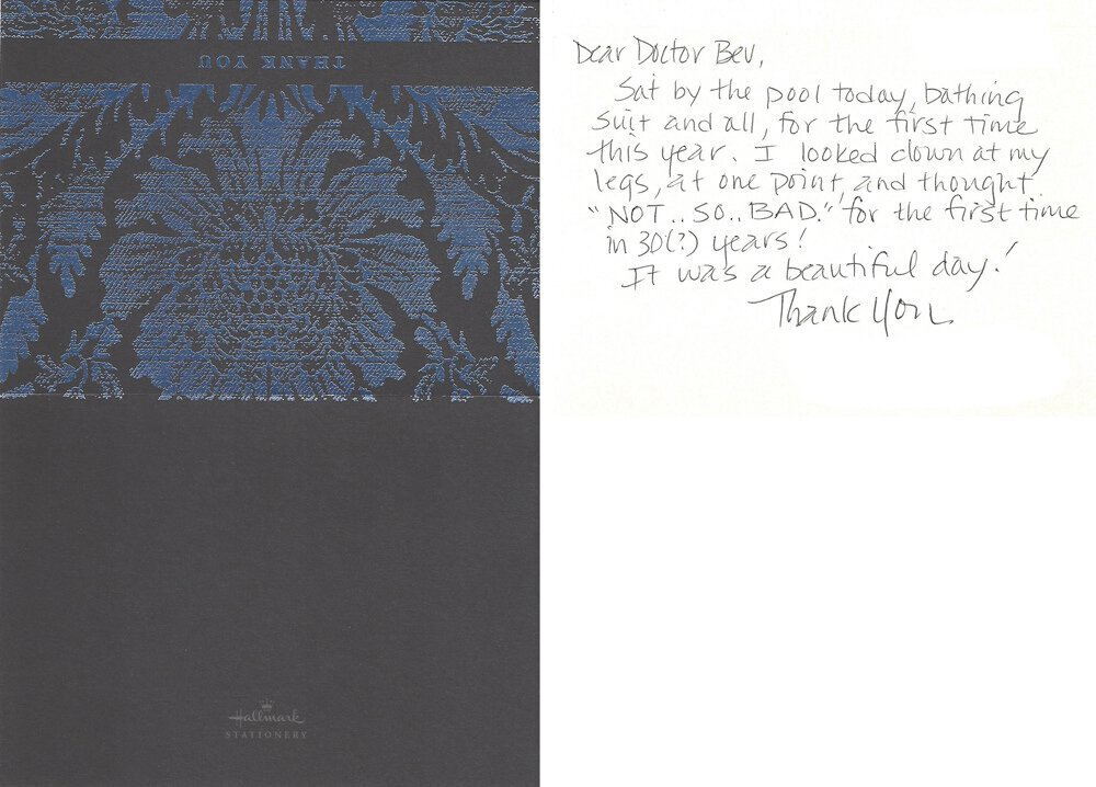 Hand written patient testimonial 1