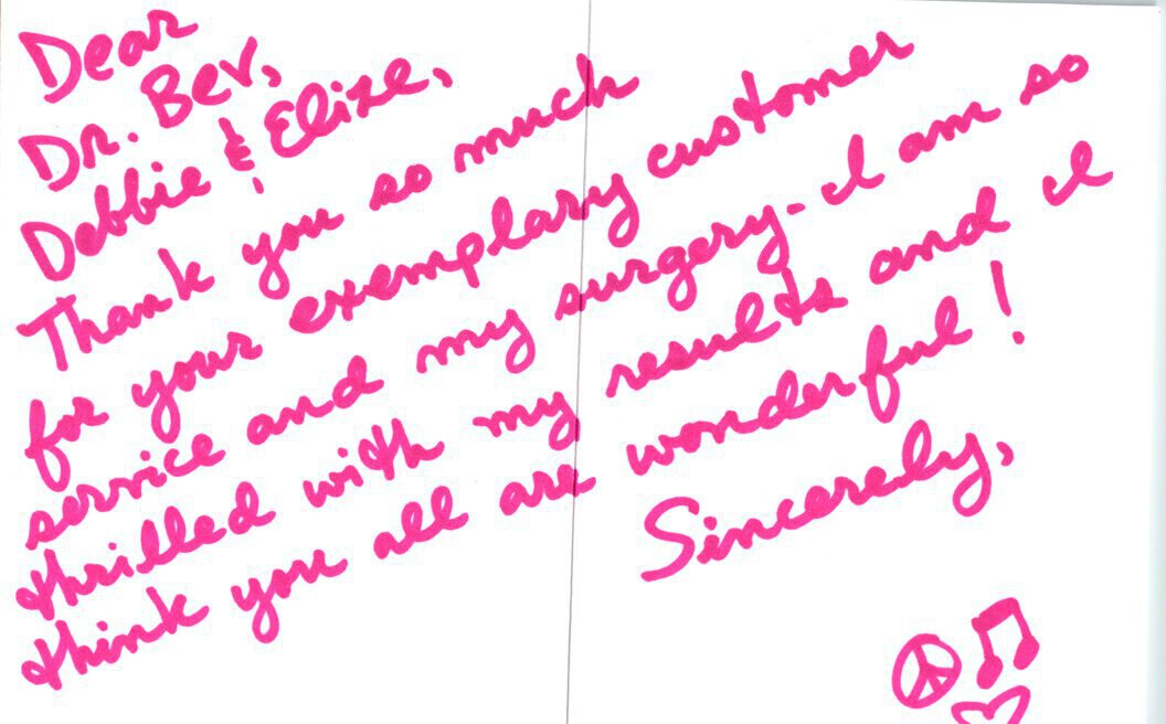Hand written patient testimonial 12