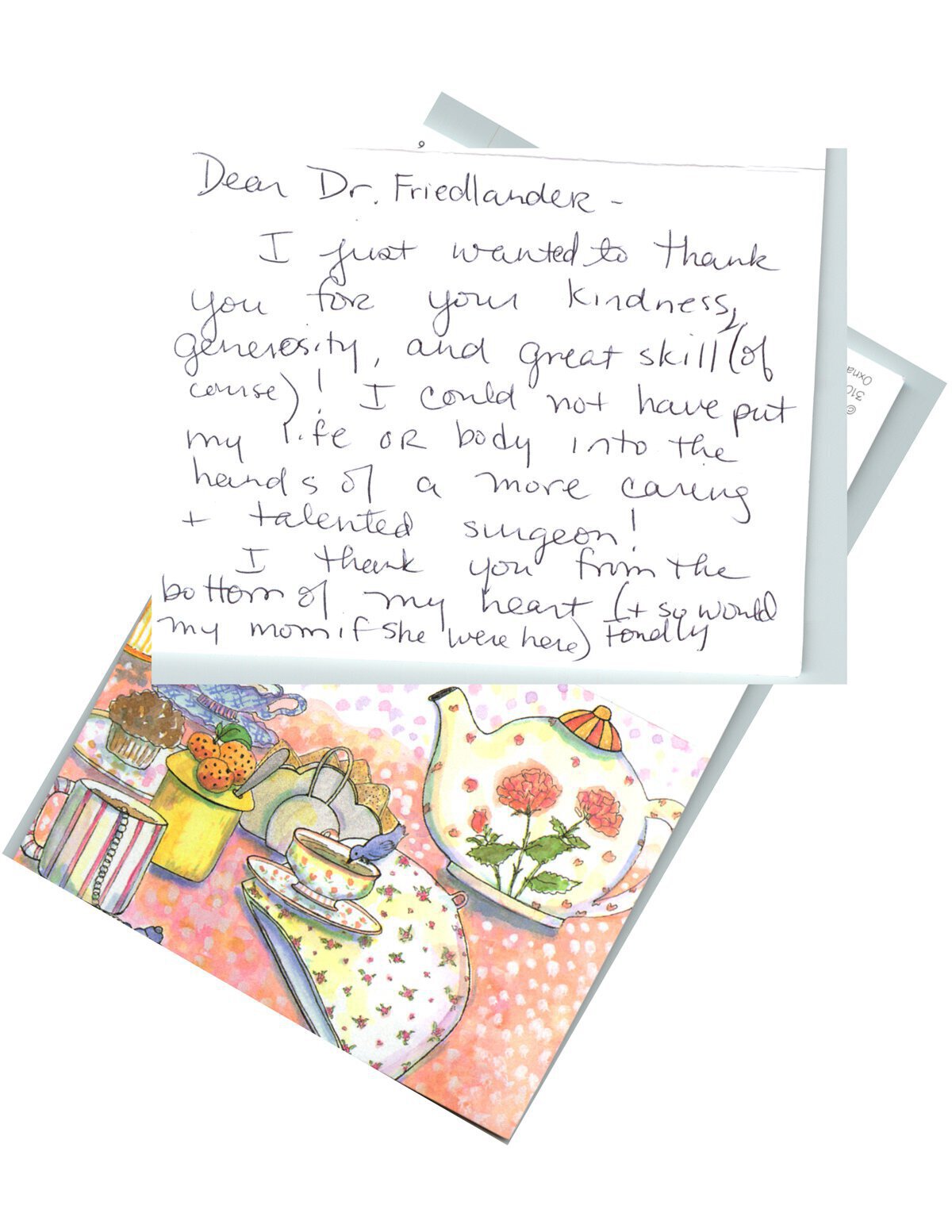 Hand written patient testimonial 13