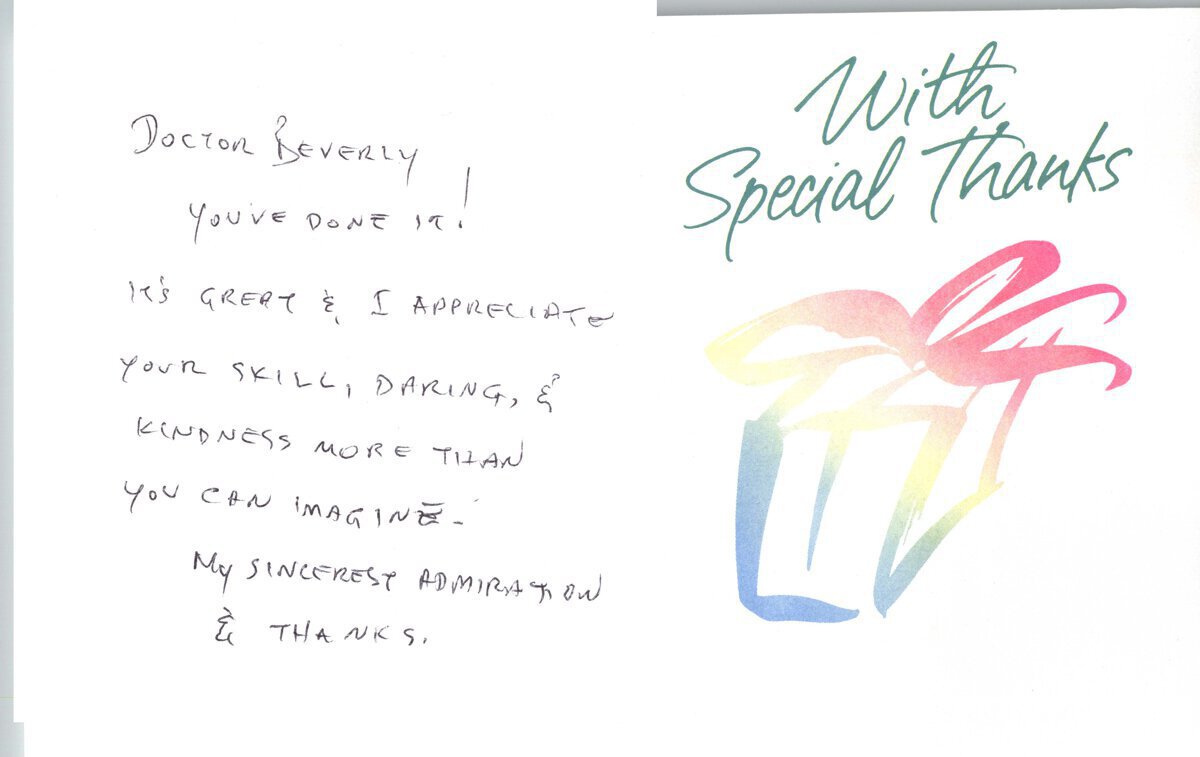Hand written patient testimonial 16