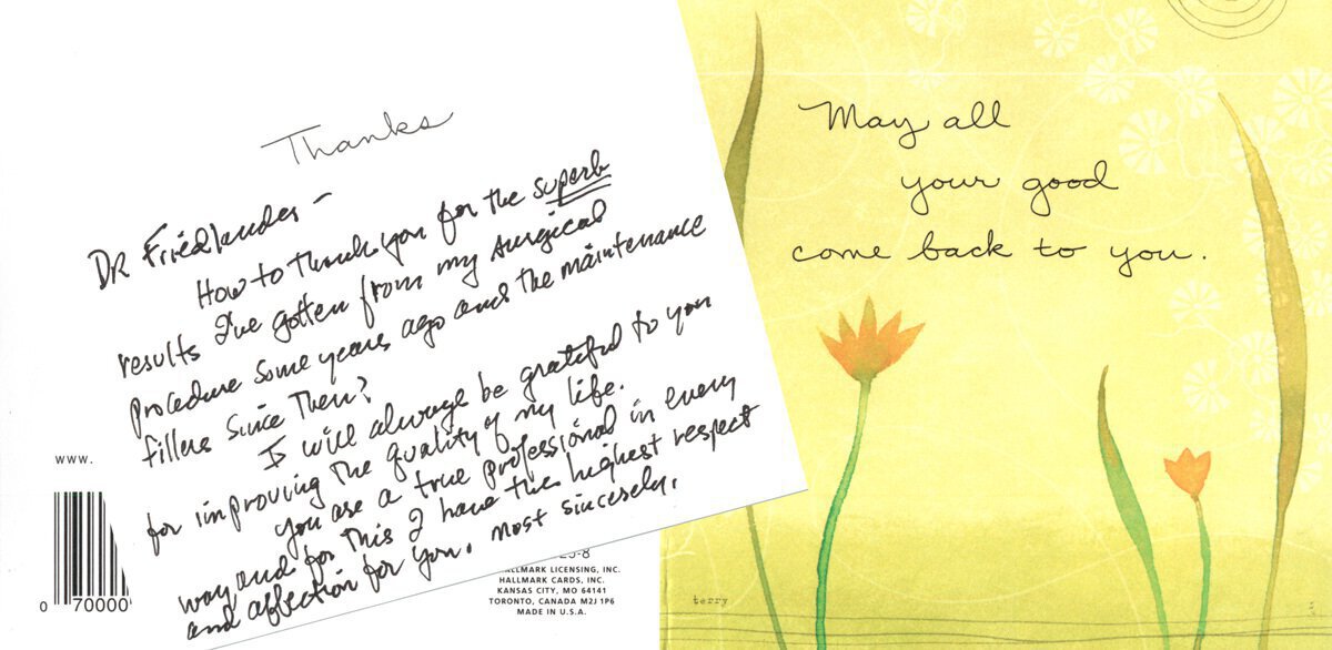 Hand written patient testimonial 27