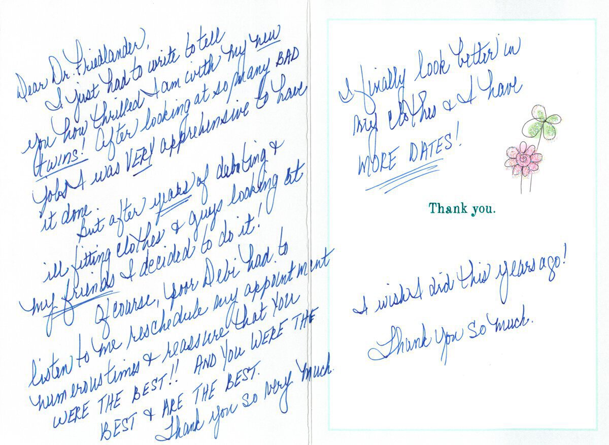 Hand written patient testimonial 28