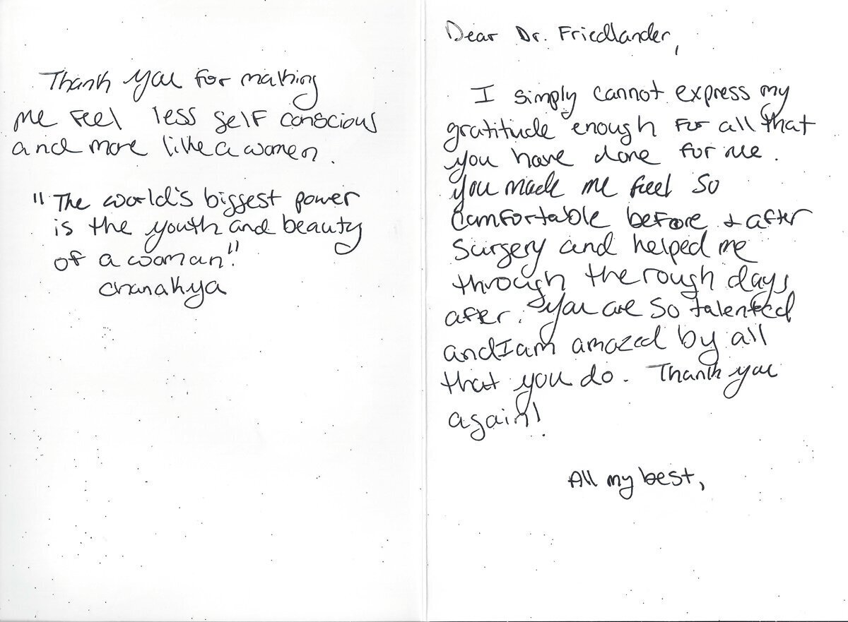 Hand written patient testimonial 31