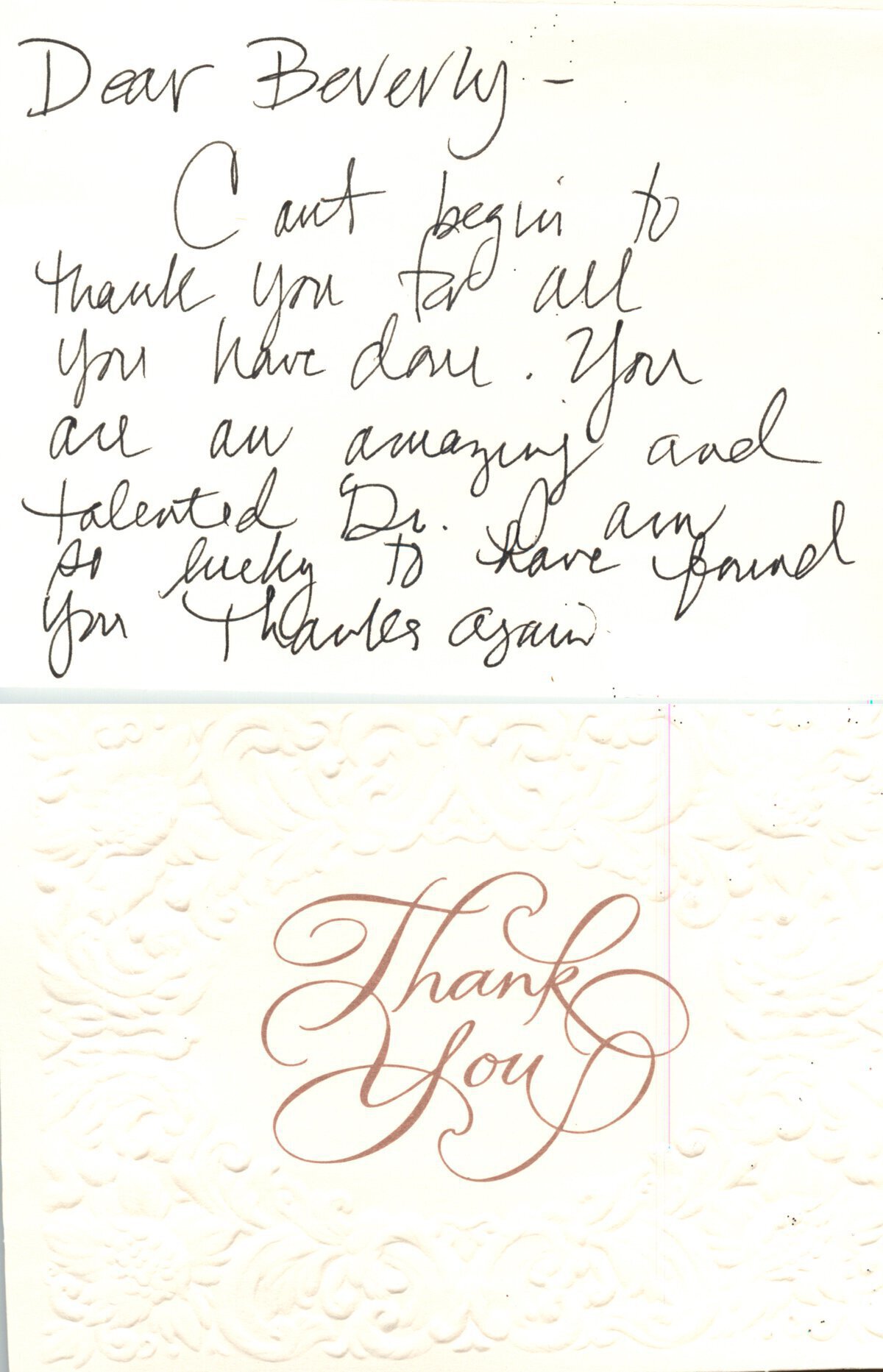 Hand written patient testimonial 33