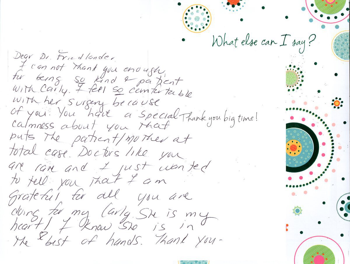 Hand written patient testimonial 34