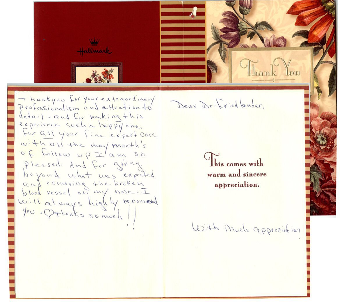 Hand written patient testimonial 7