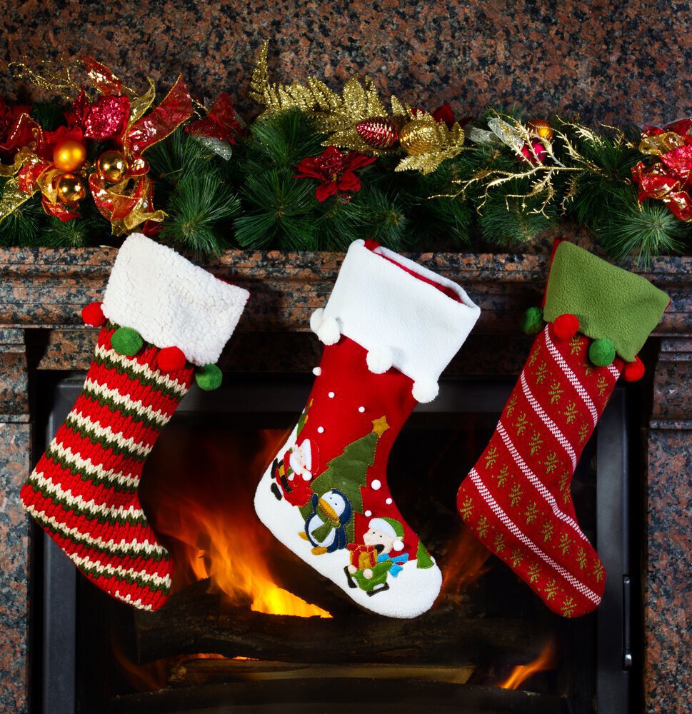 stockings on fireplace